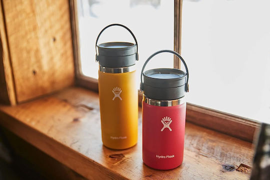 Hydro Flask Wide Mouth Бутилка Термос Неръждаема стомана Без BPA 500мл Black