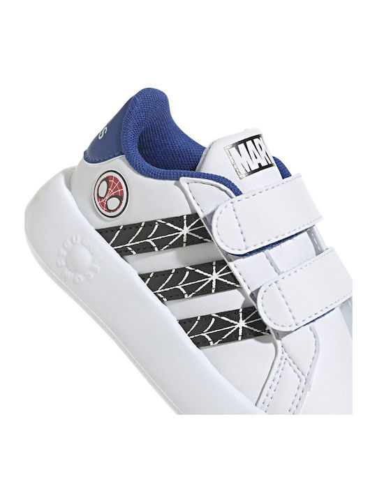 Marvel Grand Court Spider-Man Παιδικά Sneakers με Σκρατς Cloud White / Core Black / Royal Blue