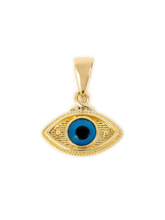 George Art Jewels Charm Talisman Bizantin Ochi din Aur 14K