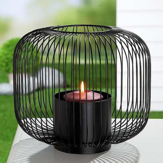 ArteLibre Tabletop Metallic Lantern Black