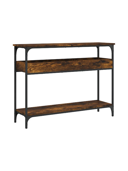 Console Table Wood & Metal Smoky Oak L100xW29xH75cm