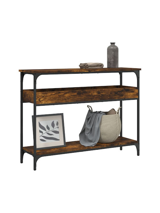 Console Table Wood & Metal Smoky Oak L100xW29xH75cm