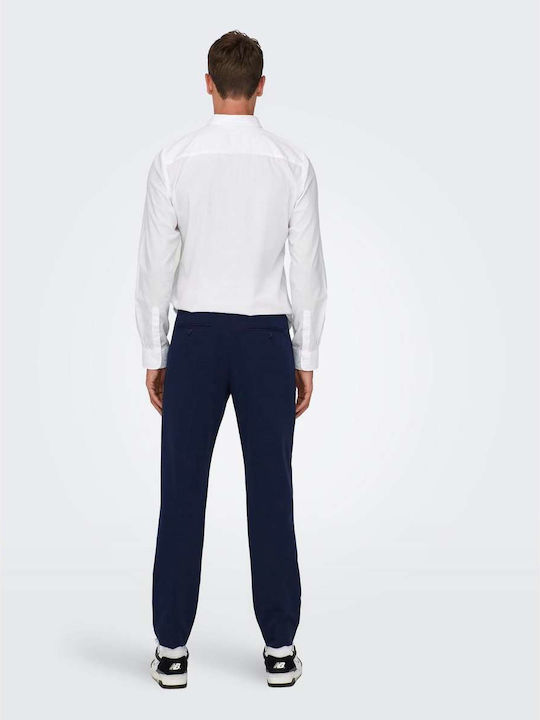 Only & Sons Pantaloni pentru bărbați Elastice cu Croială Slim BLUE