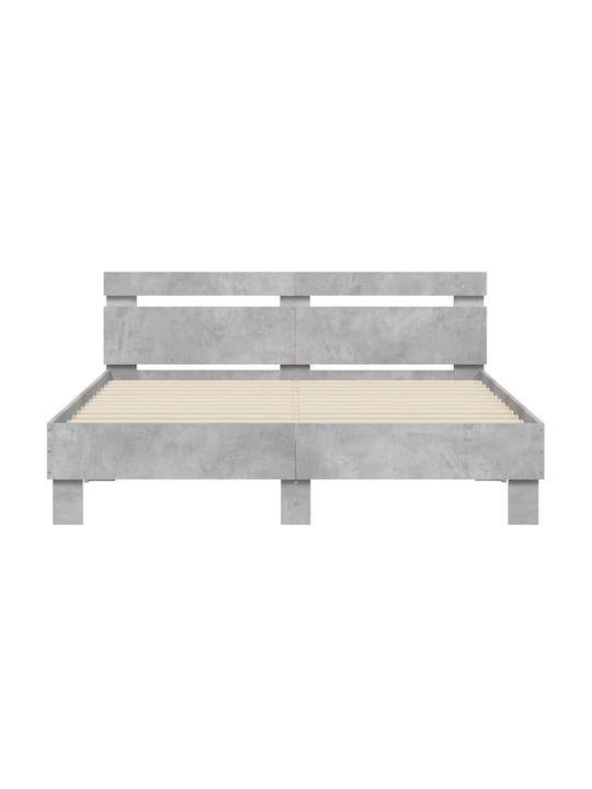 Bett Doppelbett Holz Grey Concrete mit Latten für Matratze 140x190cm