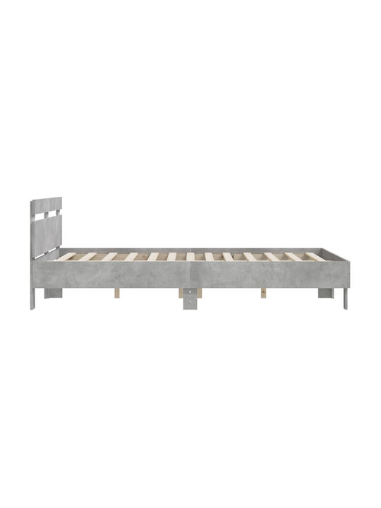 Bett Doppelbett Holz Grey Concrete mit Latten für Matratze 140x190cm