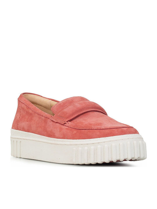 Clarks Cove Leather Women's Moccasins in Pink Color