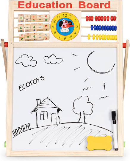 Ecotoys Tablă cu marker / Tablă neagră Față și spate 44cm