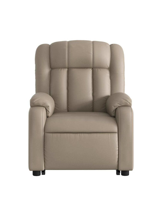 Relax Armchair with Footstool from Leatherette Beige 78x92x98cm