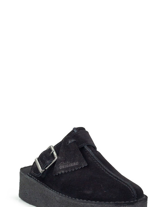 Clarks Mule Mules mit Chunky Hoch Absatz in Schwarz Farbe