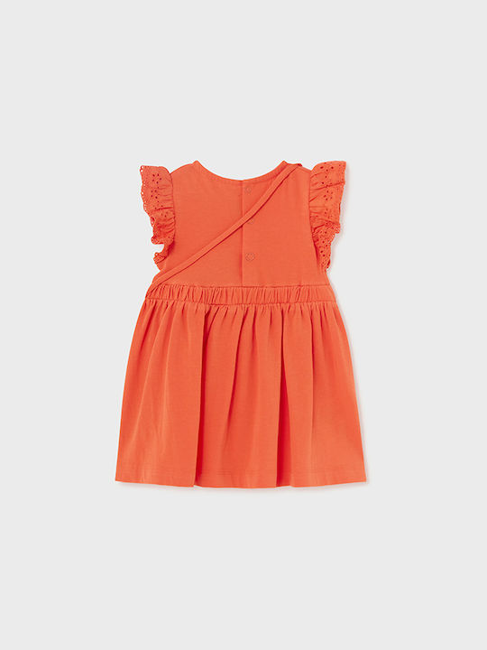 Mayoral Kids Dress Set with Accessories Sleeveless Orange