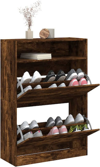 Wooden Shoe Organizer Brown 80x34x116cm