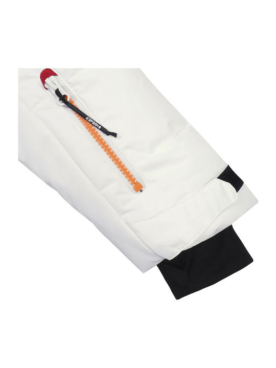 Κοντό Γυναικείο Puffer Μπουφάν για Χειμώνα Optic White