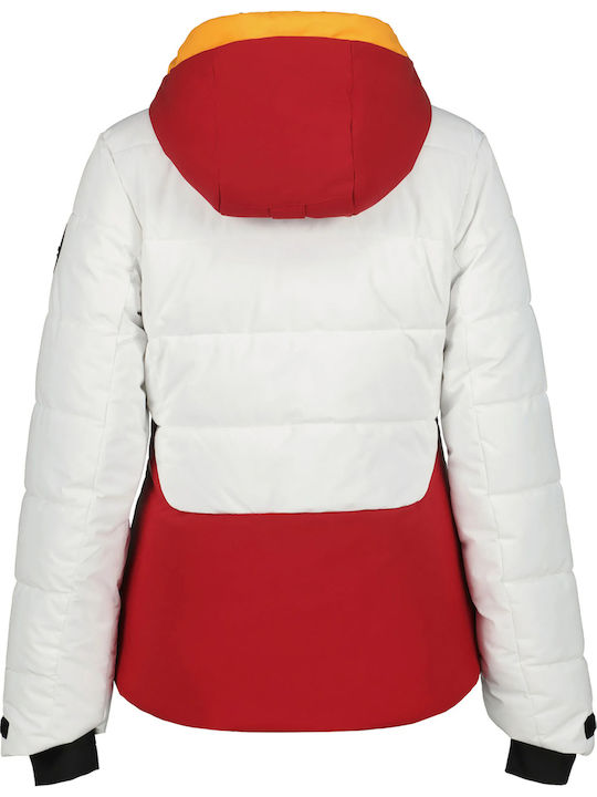 Κοντό Γυναικείο Puffer Μπουφάν για Χειμώνα Optic White