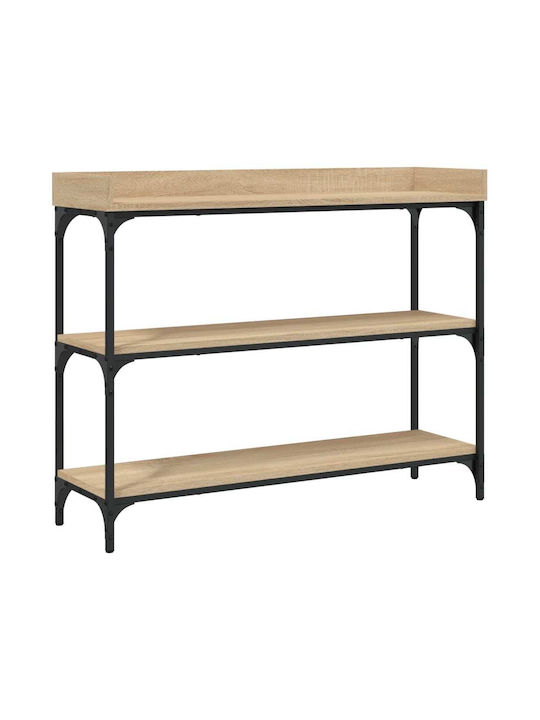 Console Table Wood & Metal Sonoma Oak L100xW30xH80cm