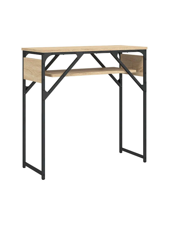 Console Table Wood & Metal Sonoma Oak L75xW30xH75cm