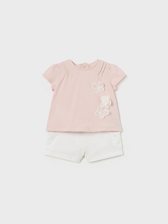 Mayoral Kids Set with Shorts Summer 4pcs Pink