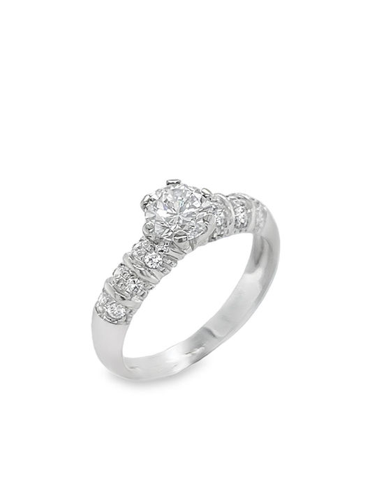 Xryseio Single Stone from White Gold 18K