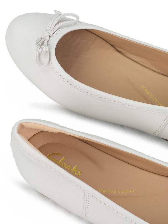 Lily Lederne Damen Ballerinas in Weiß Farbe