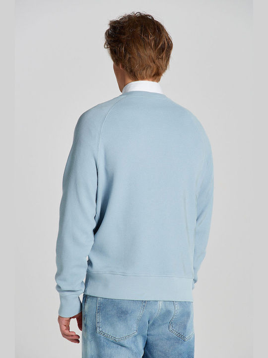 Gant Waffle Men's Long Sleeve Sweater Light Blue