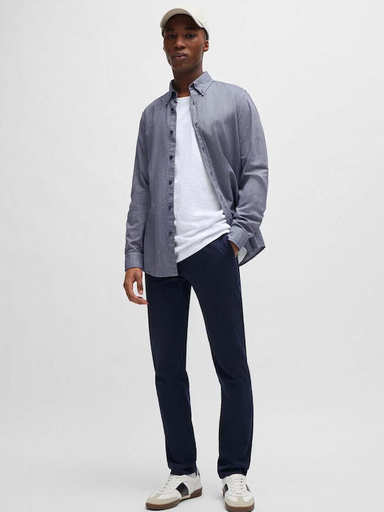 Trousers Chino Elastic in Slim Fit Dark Blue