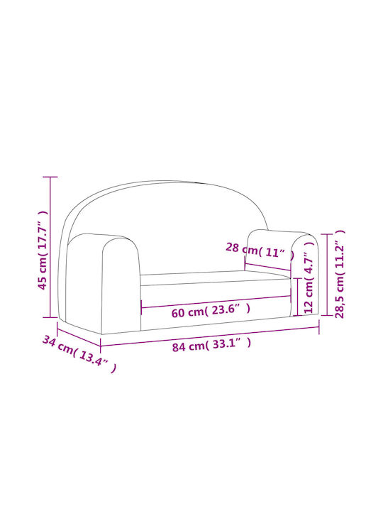 Παιδικό Καναπεδάκι Ροζ 84x34x45εκ.