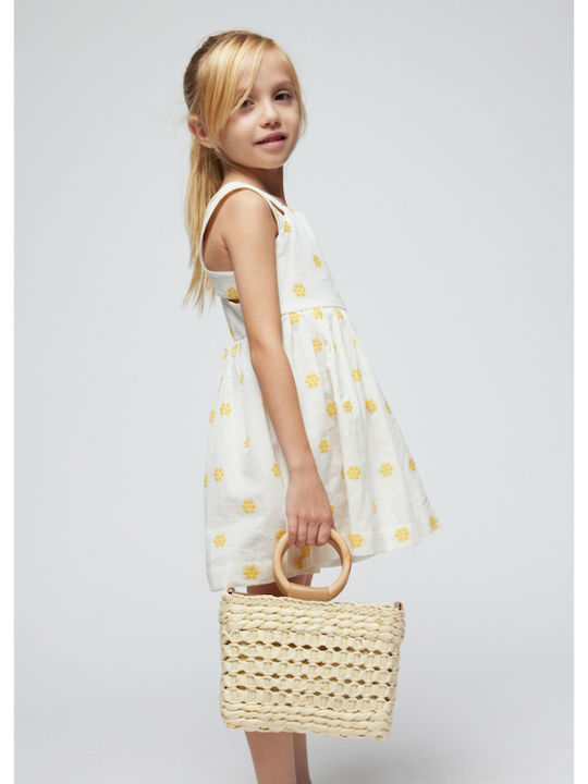 Mayoral Kids Dress Floral cream