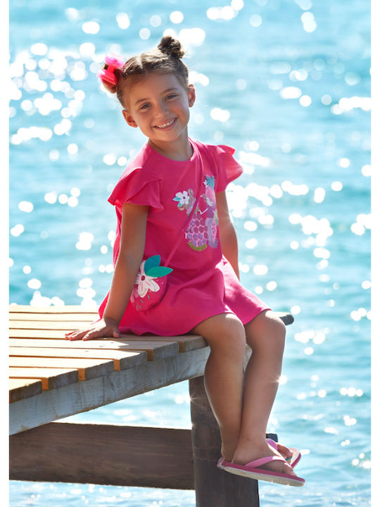 Mayoral Kids Dress Short Sleeve Fuchsia