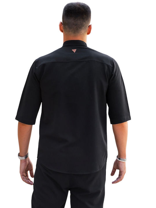 Vittorio Artist Herrenhemd Overshirt Langärmelig Black