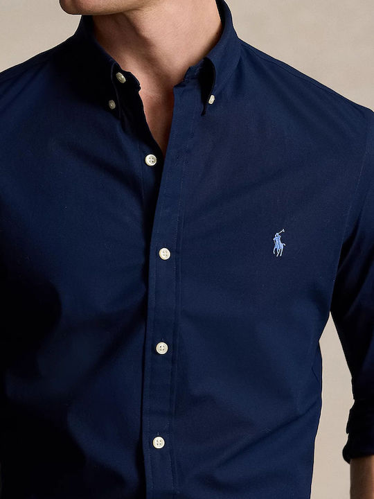 Long-sleeved Cotton Shirt NavyBlue