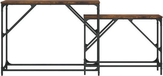 Конзолна маса от Дърво & Метал Опушен дъб Д180xШ28xВ75cm