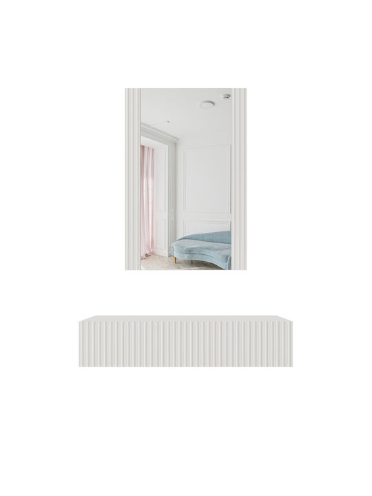 Тоалетна за грим Pafos Дървена White/White с Огледало 80x41.6x17бр