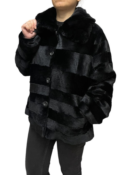 Frauen Pelz Black