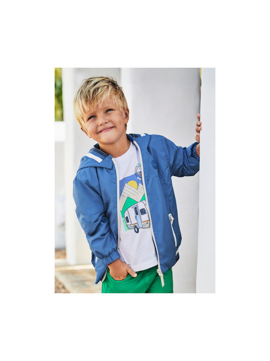 Mayoral Kids Casual Jacket Windproof with Hood Blue