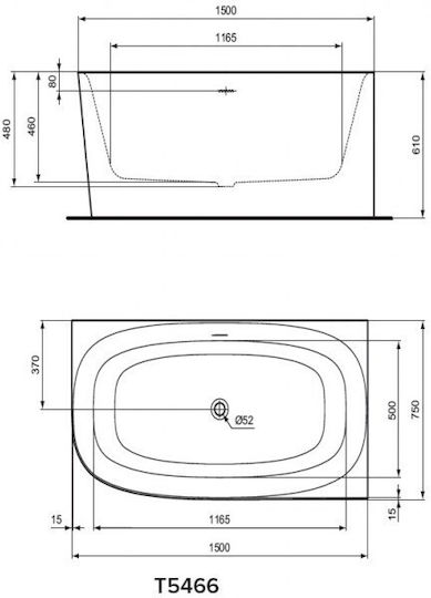 Ideal Standard Dea Eckschwanne mit rechter Platzierung Acryl 150x75cm