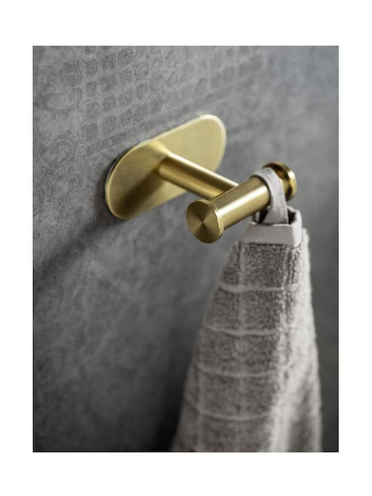 Wenko Metal Wall Hanger With 2 Gold Hooks