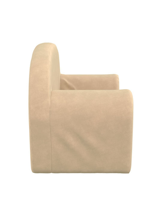 Kids Sofa with Armrests Beige 84x34x45cm