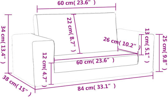 Canapea Roz 84x38x42 cm