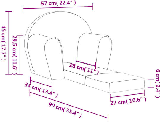Παιδική Πολυθρόνα Ροζ 57x34x45εκ.