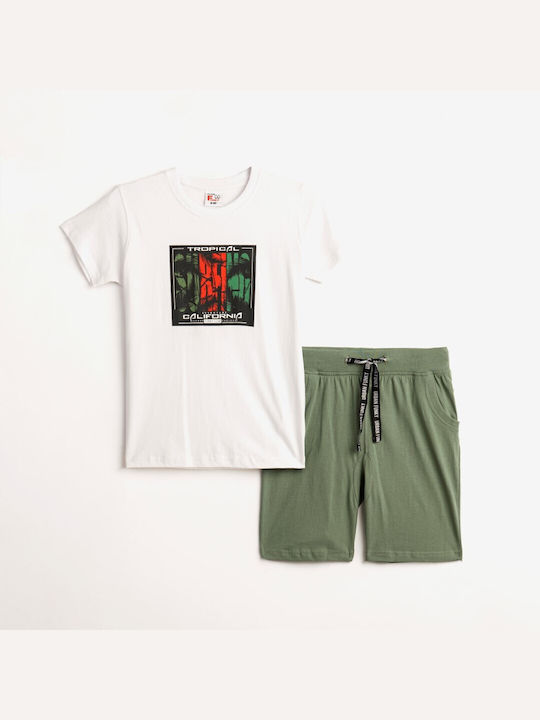 Funky Kids Set with Shorts Summer 2pcs White