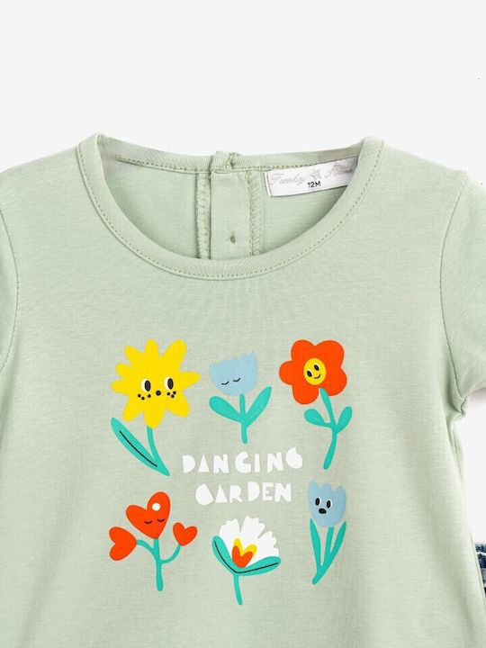 Funky Kids Clothing Set with Shorts Pistachio/Blue 2 Pieces