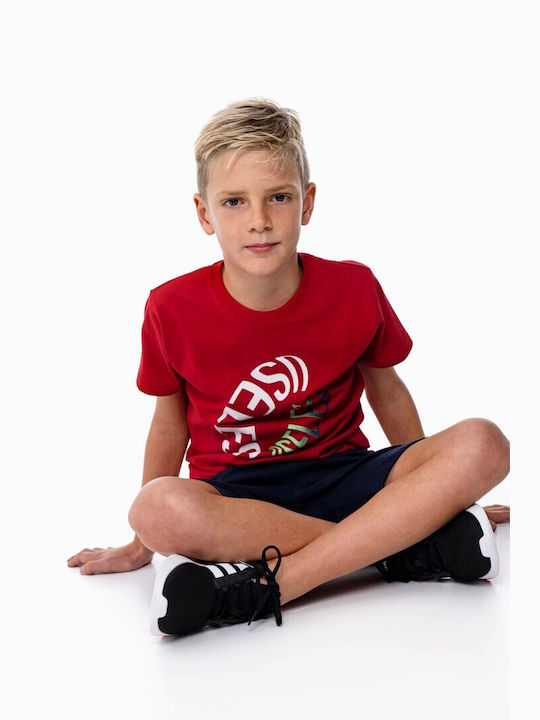 Funky Kinder Set mit Shorts Sommer 2Stück Red