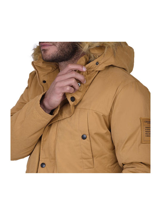 Devergo Herren Winter Jacke Lässig Mustard