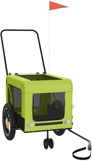 vidaXL Remorcă bicicletă pentru transport câine până la 45kg Verde M135xL73.5xA68.5cm.