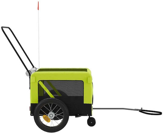 vidaXL Remorcă bicicletă pentru transport câine până la 45kg Verde M135xL73.5xA68.5cm.