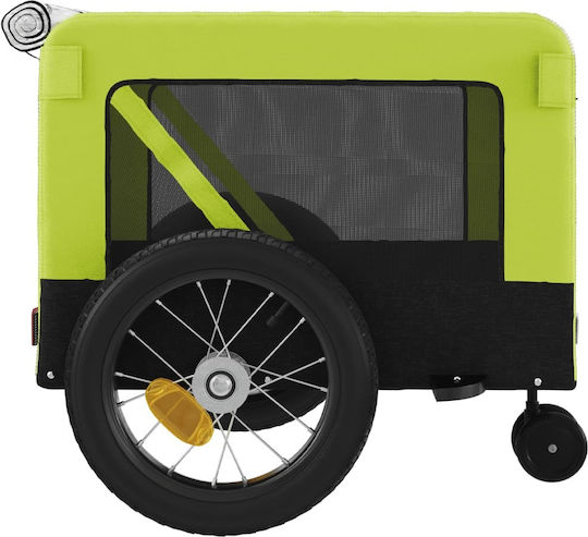 vidaXL Remorcă bicicletă pentru transport câine până la 45kg Verde M135xL73.5xA68.5cm.