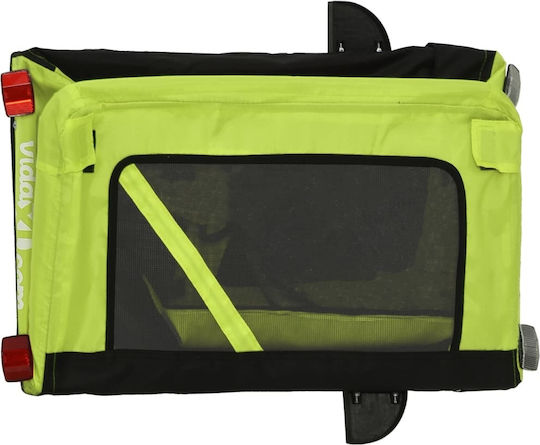 vidaXL Remorcă bicicletă pentru transport câine până la 45kg Verde M135xL73.5xA68.5cm.