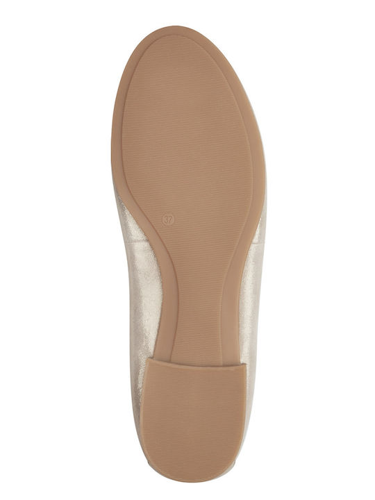 Leather Ballerinas Champagne