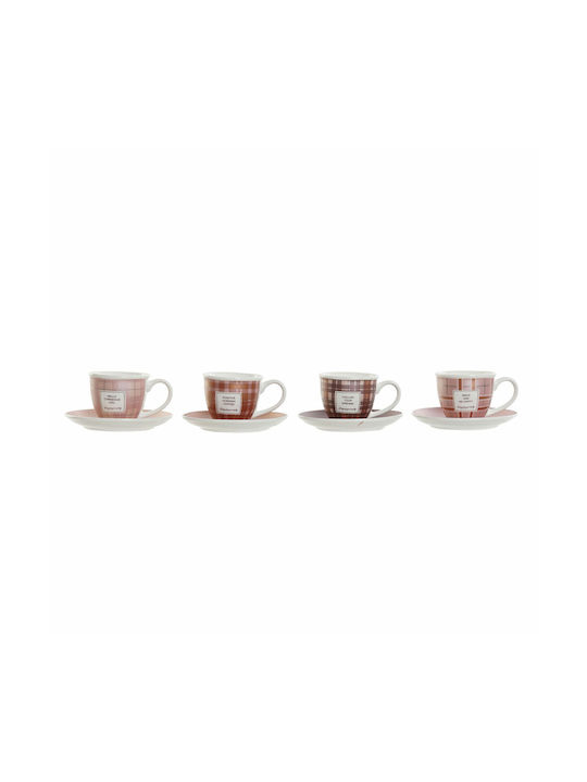 DKD Home Decor Ceramic Cup Brown 90ml 4pcs