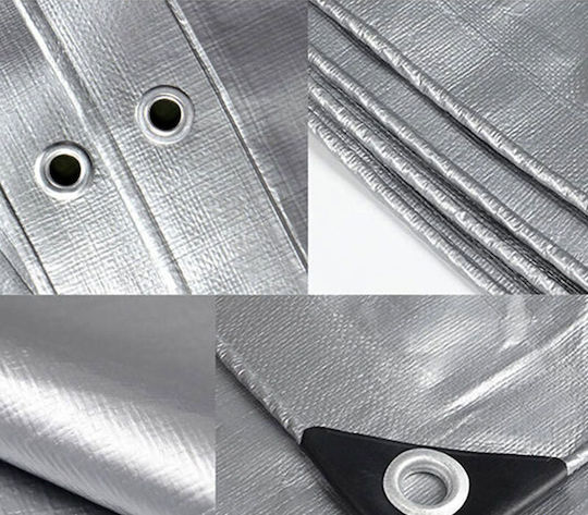 Grasher Waterproof Tarpaulin 120gr/m² 8x5m. Light Type Gray