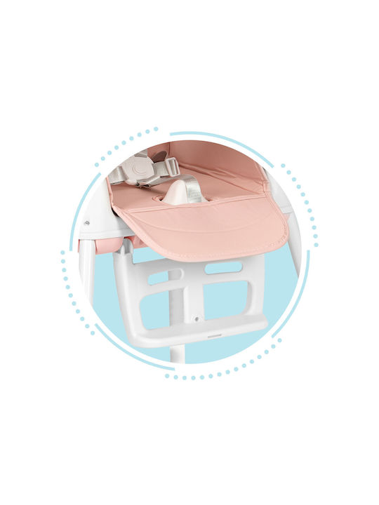 Ecotoys Αναδιπλούμενο Καρεκλάκι Φαγητού 3 in 1 με Ρυθμιζόμενο Ύψος Ροζ